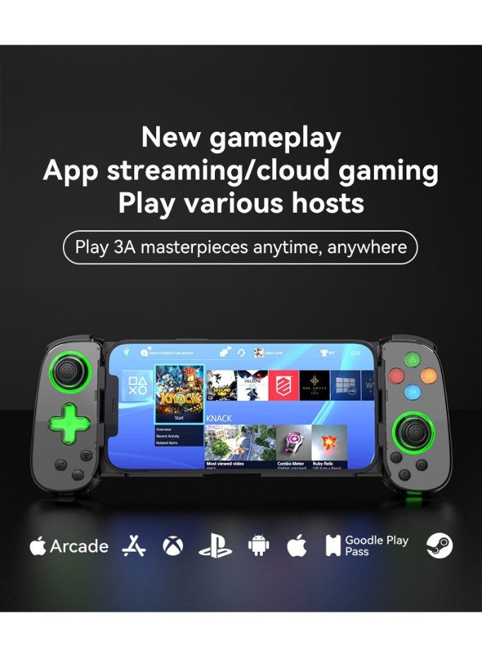 general Classic Stretching Gamepad D7 Wireless Gaming Controller Stretch 127-180mm/5-7.1inch for Android/iOS/Win7 10 11/Mac OS/Switch Play Xbox/PS Console Games with Hall Effect Joysticks, Hall Rocker, Quick trigger, Turbo function, Auto function, 6-Axis Gyro, ABXY Button - Image 4